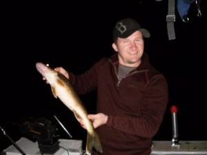 This walleye was caught while fishing Sandy Pond New York. 